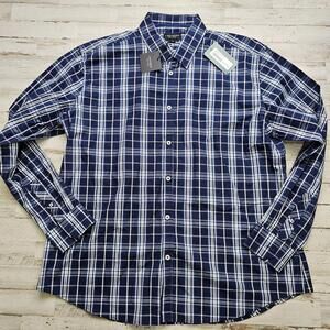 NEW J. Maverick New York XL Button Up Men’s Plaid Dress Casual Shirt 100% Cotton